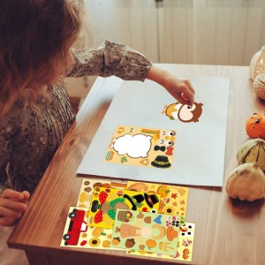 Thanksgiving Stickers for Kids 48 Pcs Make Your Own Truck Turkey Sticker Sheets Home Classroom Party Favor Games Art Craft Sc...