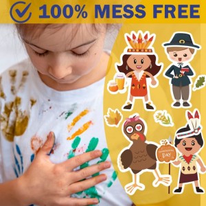 Thanksgiving Party Games Activities for Kids - 36 Stickers Sheets Set Make a Turkey. DIY Thanksgiving Crafts Fall Party Decor...