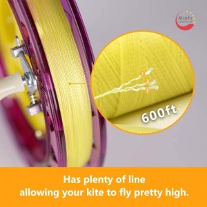Kite String Reel Winder 7inches Dia with 600 feet Line (60 lbs) for Kids/Teens Purple $30.20 Kites & Wind Spinners