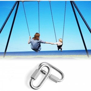 8mm Quick Link Oval Carabiner 10pcs M8 Quick Links Chain Connector Stainless Steel Swing Clip Screw Lock Swing Set by STARVAS...