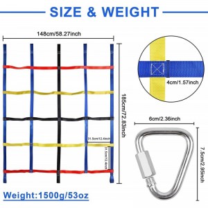 Climbing Cargo Net for Kids Cargo Net Polyester Rope Ladder Line Net for Jungle Gyms Swing Set Playground Obstacle Courses fo...