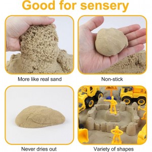 Sand Construction Kit Sandbox 2.2lbs Magic Sand W/4 Take Apart Construction Trucks Tower Crane 8 Sand Molds 4 Worker Figures ...