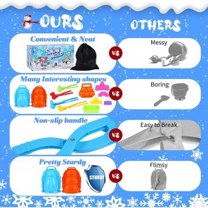 17 Pcs Snowball Maker Toys Winter Snow Toys Kit ​Snowman Penguin Duck Snow Molds Outdoor Snowball Fight Kits for Kids Adults ...
