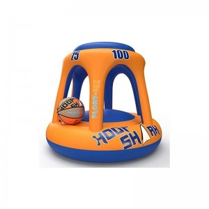 Swimming Pool Basketball Hoop Set by Hoop Shark - Orange/Blue 2022 - Inflatable Hoop with Ball - Perfect for Competitive Wate...
