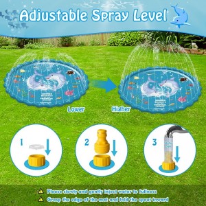 Splash Pad 67" Size Extra Large Sprinkler Play Mat Fun for Kids Thicker Summer Outdoor Water Toys Toddler Pool for 3-12 Years...