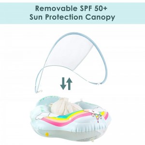 Unicorn Baby Swimming Floats for Toddlers -Inflatable Baby Pool Floats Ring with Sun Protection Canopy for Baby Size S L XL $...