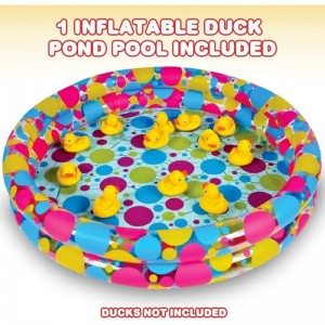 Duck Pond Pool Inflate 3ft x 6 Inch Inflatable Pool for Carnival Games Ducks Memory Matching Games and Outdoor Water Activiti...