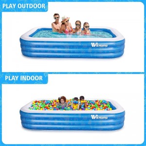 Family Inflatable Swimming Pool 118" X 70" X 22" Large Inflatable Pool for Kids Adult Infant Toddlers for Ages 6+ Outdoor Gar...