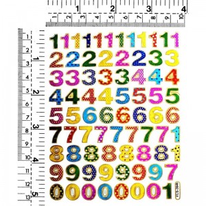 Stickers Glitter Pack 10 Sheets Colorful Letter Number 0-9 Cartoon Stickers Label for Kids and Teachers Label Art Decal Craft...