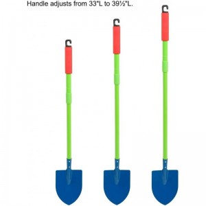 Grow with Me Kids' Telescoping Garden Tool Set with Adjustable Metal and Soft-Grip Handle Shovel Hoe Leaf Rake and Soil Rake ...