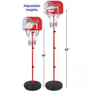 Toddler Basketball Hoop Toy Set Adjustable Height Stand Up to 4 ft Indoor & Outdoor Play $46.90 Toy Sports Products
