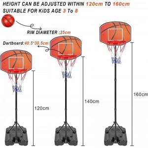 Basketball Hoops for Kids Toddlers Indoor Outdoor Adjustable Height Portable Mini Basketball Hoop with Dart Board for Boys 3-...