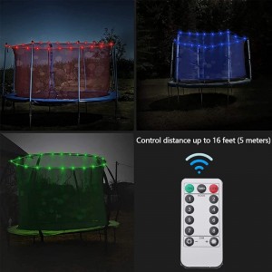 LED Trampoline Lights 39.4Ft Trampoline Rim LED Light for Trampoline Remote Control Waterproof LED Lights Bounce Party Play a...