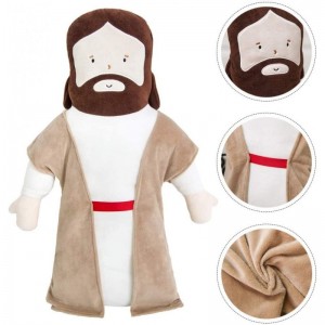 Jesus Stuffed Doll Christ Jesus Plush Cushion Toy Adorable Cartoon Pillow for Kids Baby Toddler $45.95 Kids' Plush Toy Pillows