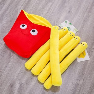 15.7 inch Cute Bag of French Fries Stuffed Plush Toy Kawaii Removable Plush Pillow Yummy World Plushies Funny Food Pillow Sup...