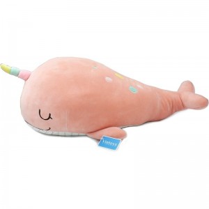 Soft Narwhal Unicorn Whale Hugging Pillow Plush Doll Fish Plush Toy Stuffed Animals Pink 21 $51.00 Kids' Plush Toy Pillows