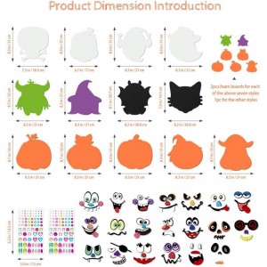 202PCS Halloween Pumpkin Foam Craft Kits with 20 Sets DIY Self-Adhesive Halloween Expressions Stickers for Kids Halloween Par...