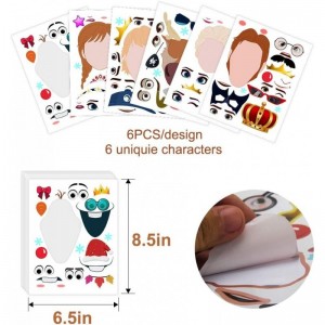 36 Pieces Sticker Sheet Sticker Packs Kids Princess Stickers for Kids Make a Face Stickers Sheets Make Your Own Sticker Party...