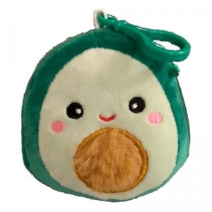 Squishmallows Official Kellytoy 3.5 Inch Clip On Bag Keychain Backpack Clips Squishy Soft Plush Toy Animal (Austin Avocado (F...