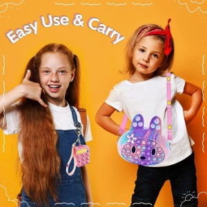 Pop Crossbody Purse Bags Fidget Toy Pack Bunny Shoulder Bag Mini Sensory Toys 3 4 5 6 7 8 9 10 Year Old Birthday Party Gift f...