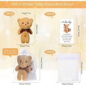 36 Pcs Mini Plush Bears Little Pocket Bears Sympathy Gift for Kids Family Grieving Memorial Comfort Keepsake Inspirational Be...