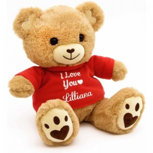 Personalized I Love You Teddy Bear - 12" (Honey) $64.68 Stuffed Animals & Teddy Bears
