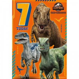 Jurassic World Age 7 Birthday Card Camp Cretaceous $25.97 Kids' Play Dinosaur & Prehistoric Creature Figures