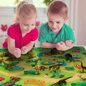 Toddler Dino Toy Dinosaur Figure with Play Mat - Dinosaur Toys Playset for Kids Realistic Toy Dinosaur Playset for Dino Lover...