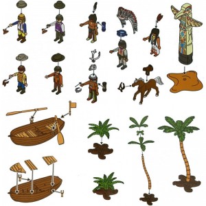 Deluxe Wild West Cowboys and Indians Plastic Figures Playset - Educational Toy Soldiers Native American Action Figurines and ...