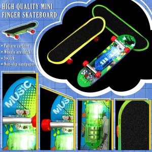 18 Pcs Light Up Mini Finger Toys LED Finger Skateboards Novelty Glowing Skateboard Toys Fingerboard Decorations LED Fingertip...