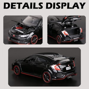 1:32 Alloy Pull Back Car Diecast Model CAR for Civ1c Type R Collection Mini Simulation Vehicles Toys for Kids Boyfriend Young...