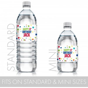 Personalized Multi-Color Happy Birthday Water Bottle Labels - 24 Stickers $27.04 Kids' Stickers