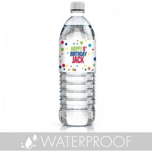 Personalized Multi-Color Happy Birthday Water Bottle Labels - 24 Stickers $27.04 Kids' Stickers