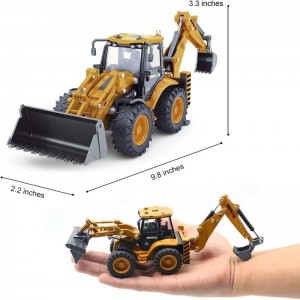 Die-cast Excavator Backhoe Front Loader Truck 1/50 Metal Engineering Vehicle Construction Tractor Model Collection Bulldozer ...