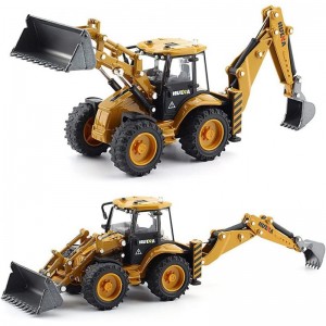 Die-cast Excavator Backhoe Front Loader Truck 1/50 Metal Engineering Vehicle Construction Tractor Model Collection Bulldozer ...