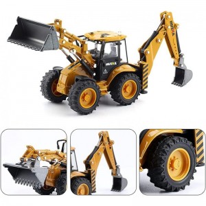 Die-cast Excavator Backhoe Front Loader Truck 1/50 Metal Engineering Vehicle Construction Tractor Model Collection Bulldozer ...