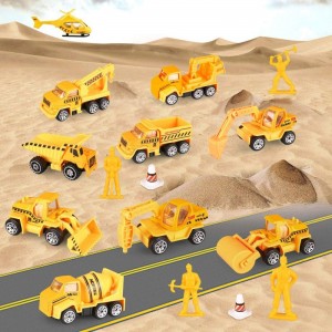 Construction Vehicles Truck Toys Set Mini Engineering Construction Truck Car Track Parking Lot with Play Mat Excavator Helico...