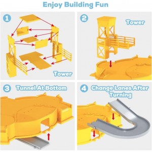 Construction Vehicles Truck Toys Set Mini Engineering Construction Truck Car Track Parking Lot with Play Mat Excavator Helico...