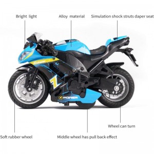 Motorcycle Toy with Light and Music Toys Motorcycle Diecast Models Toy Motorcycles for Boys Toy Motorcycle for Kids 3-9 (Blue...
