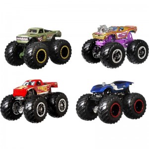 Monster Trucks 1:64 Scale 4-Pack with Giant Wheels Gift Idea for Kids 3 to 6 Years Old [Styles May Vary] $29.48 Kids' Play Tr...
