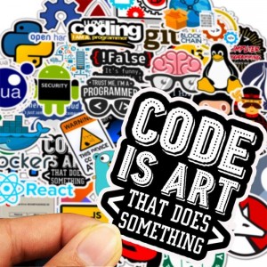 Programmer's Software Programming Sticker 50Pcs Waterproof Removable Cute Beautiful Stylish Teen Stickers Suitable for Boys a...