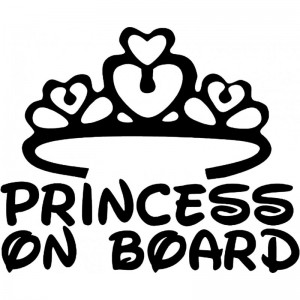 Princess on Board Sticker for Car Window Windshield and Body Die Cut Vinyl Kids Safety Stickers and Signs Baby Girl on Board ...