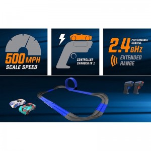 2.4 GHz Radio Control Remote Slot-Less Cordless Racing Blazin' Loop Speedway Track Set with Two Cars $133.54 Slot Cars Race T...
