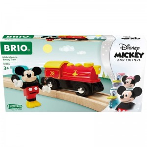 32265 Disney Mickey and Friends: Mickey Mouse Battery Train | Wooden Toy Train Set for Kids Age 3 and Up - Amazon Exclusive (...