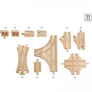 World - 33307 Advanced Expansion Pack | 11 Piece Set of Wooden Train Tracks for Kids Ages 3 and Up $48.81 Toy Vehicle Playsets