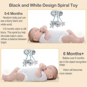 Baby Hanging Toy for Stroller and Crib Bear Spiral Plush Circle Activity Car Seat Travel Toys Early Educational Toy for Newbo...