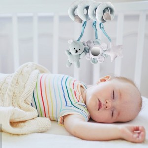 Baby Hanging Toy for Stroller and Crib Bear Spiral Plush Circle Activity Car Seat Travel Toys Early Educational Toy for Newbo...
