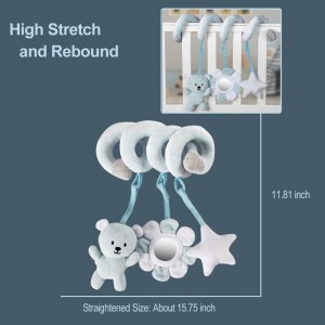 Baby Hanging Toy for Stroller and Crib Bear Spiral Plush Circle Activity Car Seat Travel Toys Early Educational Toy for Newbo...