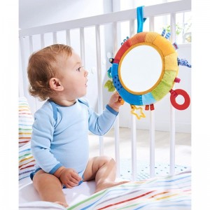 Rainbow Discovery Mirror - Hang from Crib or Use as a Pillow with Entertaining Elements for Baby to Explore $43.46 Baby Mirro...