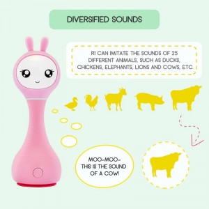 Smarty Bunny Shake & Tell Newborn Musical Toy Rattle Teether with Color Learning / Music / Song / Bedtime Story Chew-Safe Lum...